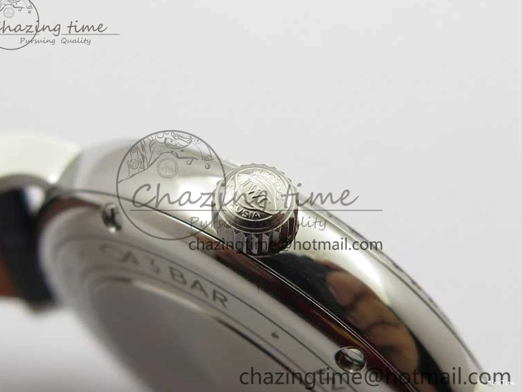 MIROTIME 0429 Portofino 37mm SS V7F 1:1 Best Edition Blue Dial Diamonds Bezel on Blue Leather Strap A Chic 7093